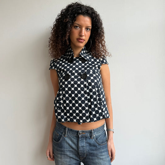 Polka dot short sleeve peacoat - Size S + S/M