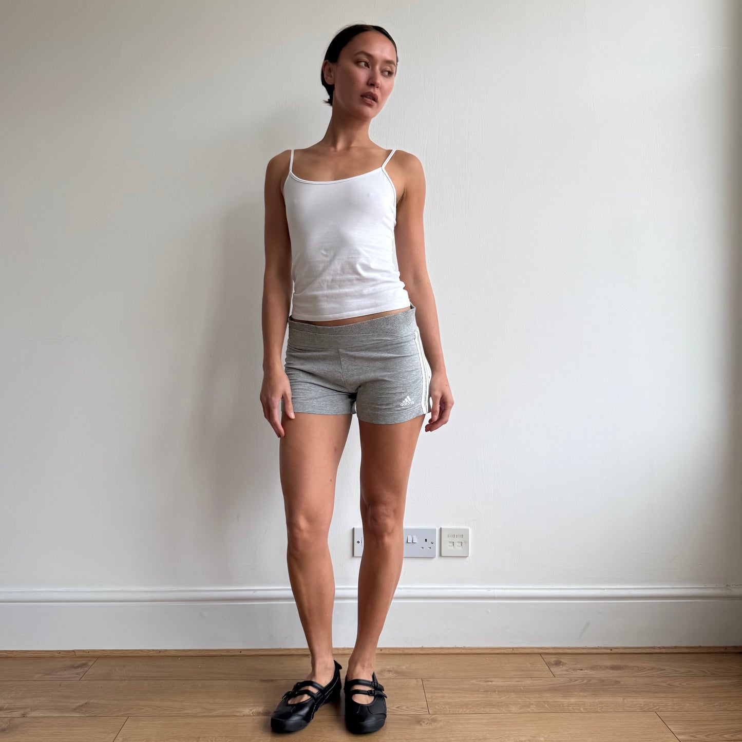 Grey Adidas mini shorts - Size M