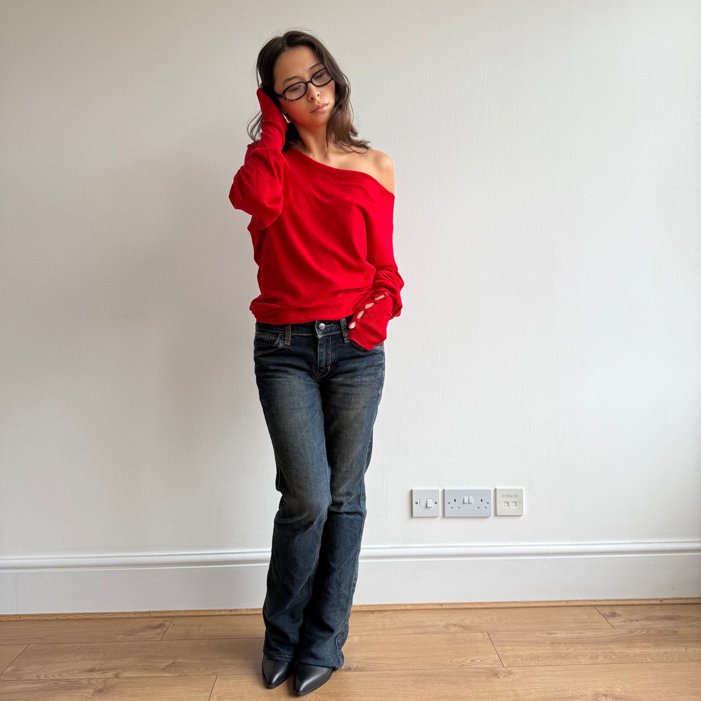 Red slouchy knit - Size L