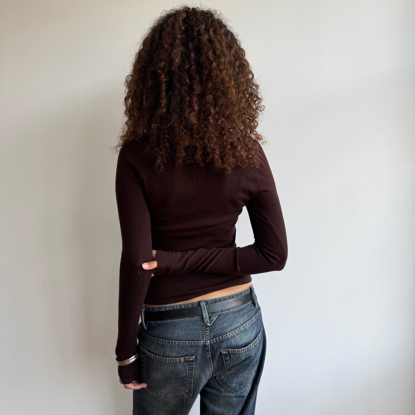 Brown soft v-neck knit - Size S