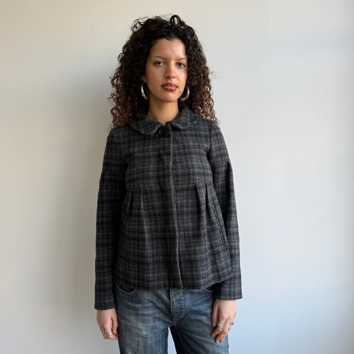 Plaid wool peacoat - Size XS/S
