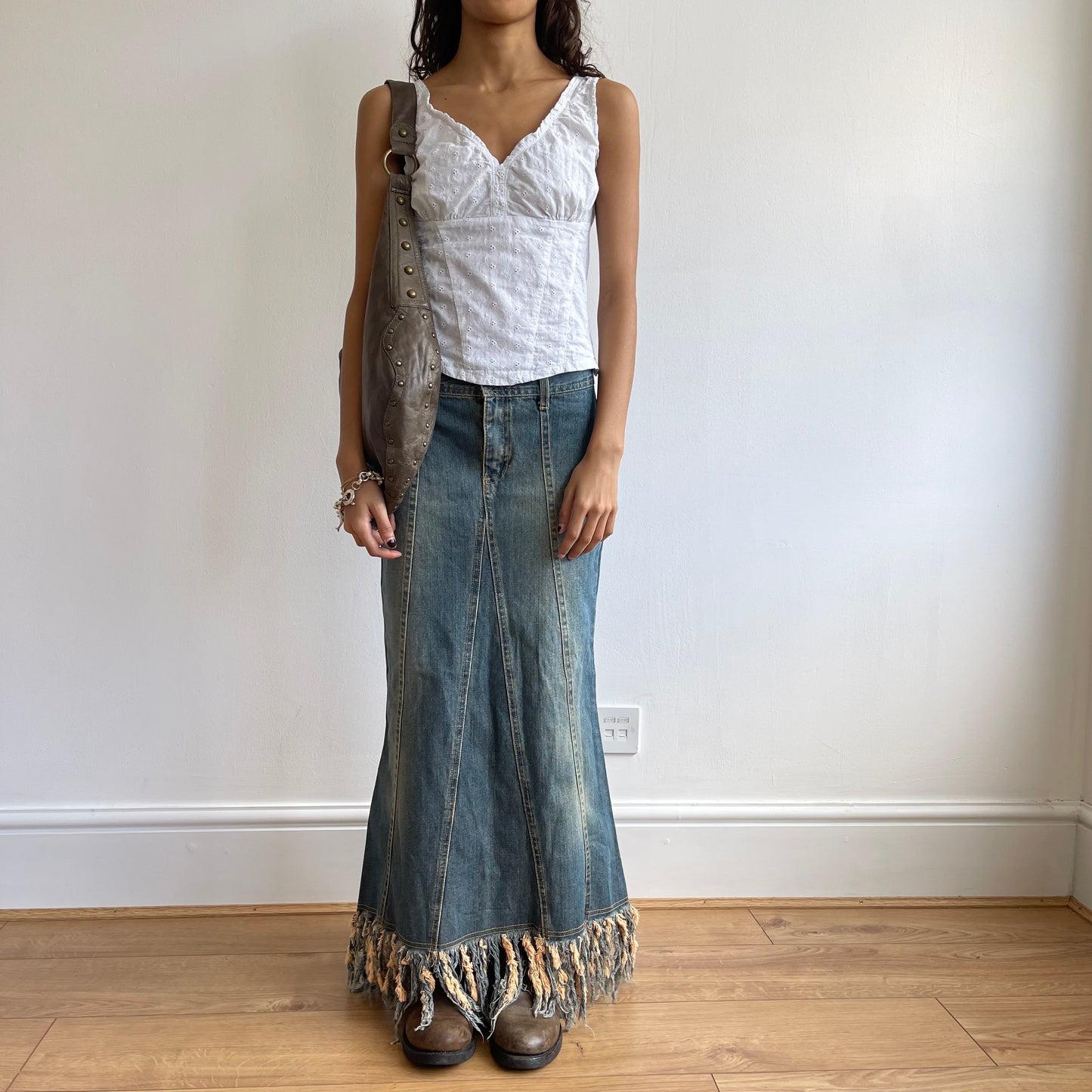 Broderie anglaise milkmaid top - Size S