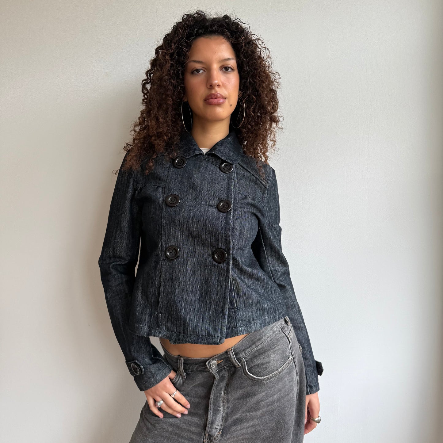 Denim double breasted peacoat - Size S