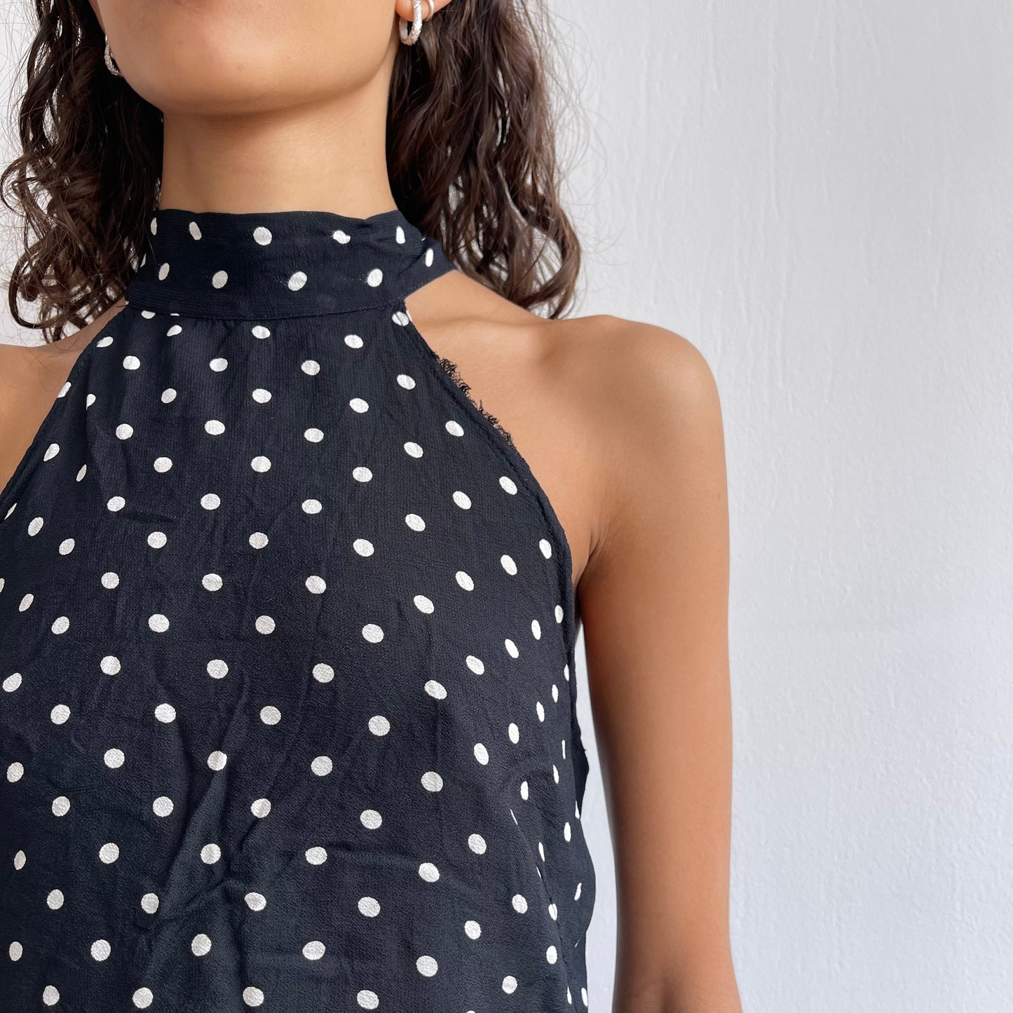 Polka dot chiffon halter top - Size S
