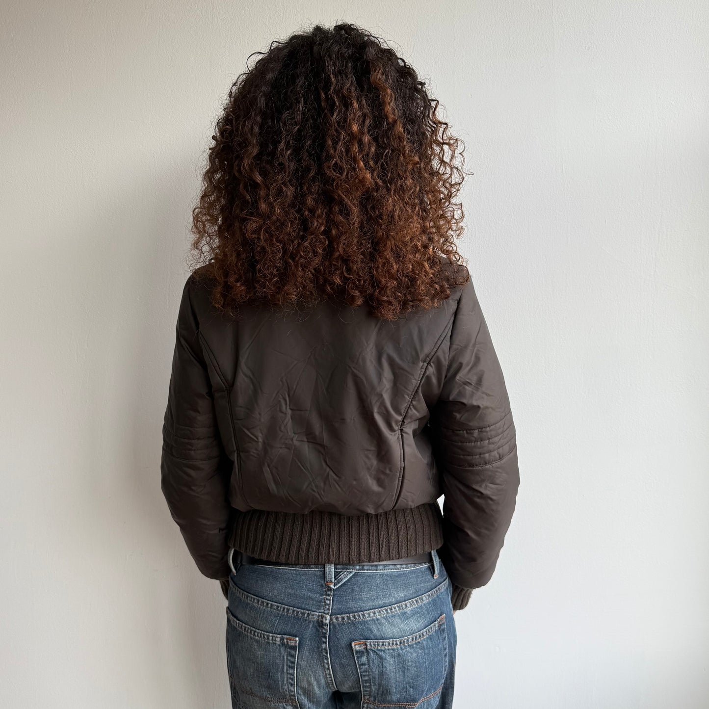 Brown buckle puffer coat - Size M