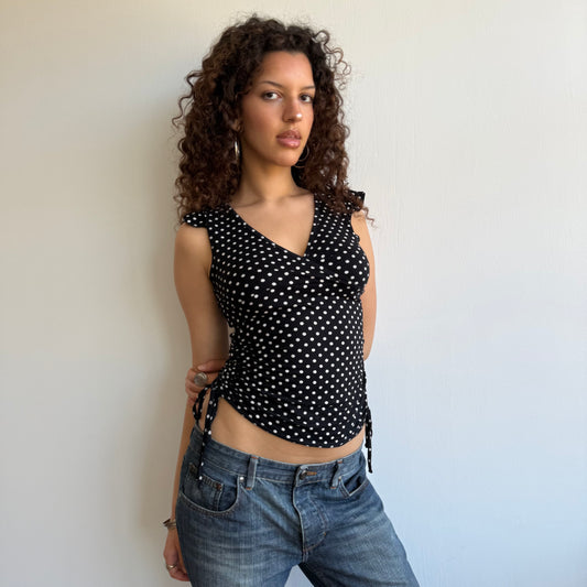 Polka dot ruched top - Size S