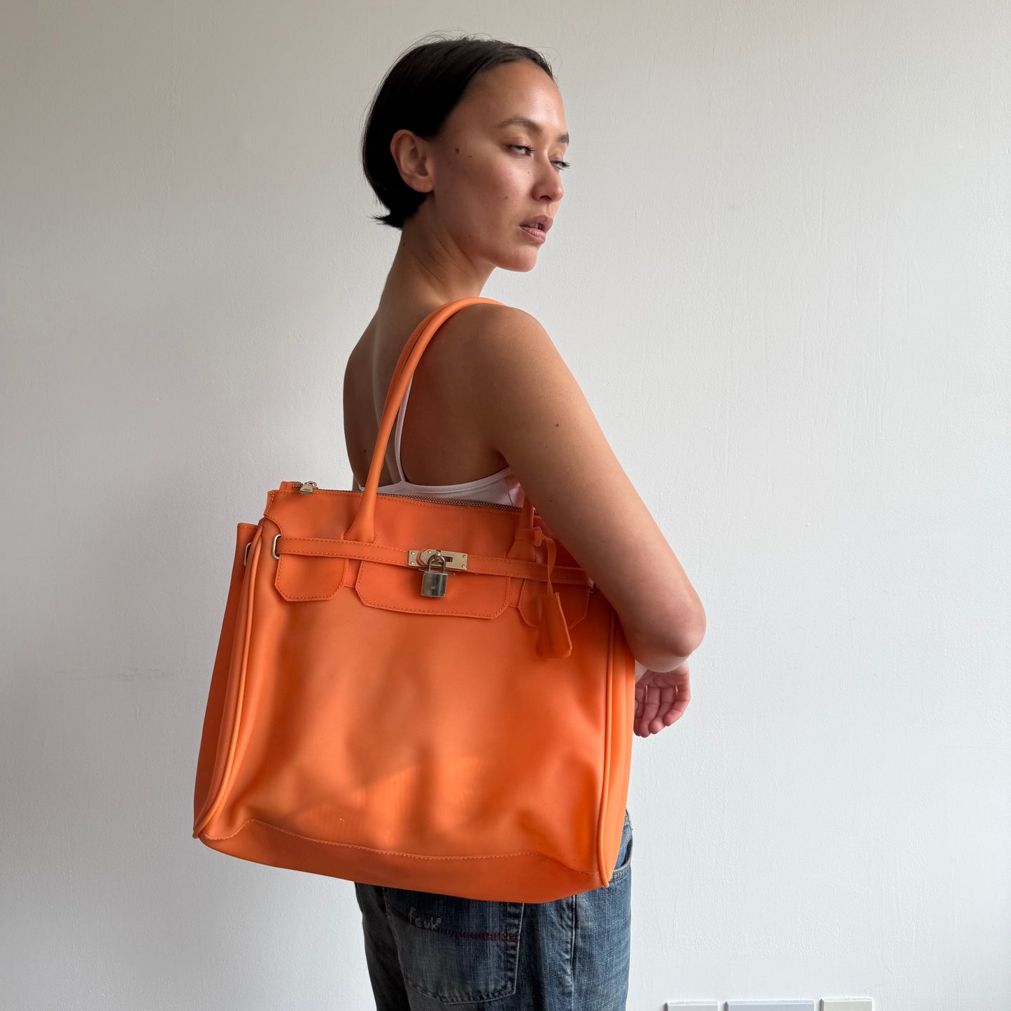 Orange jelly ‘firkin’ bag - One Size