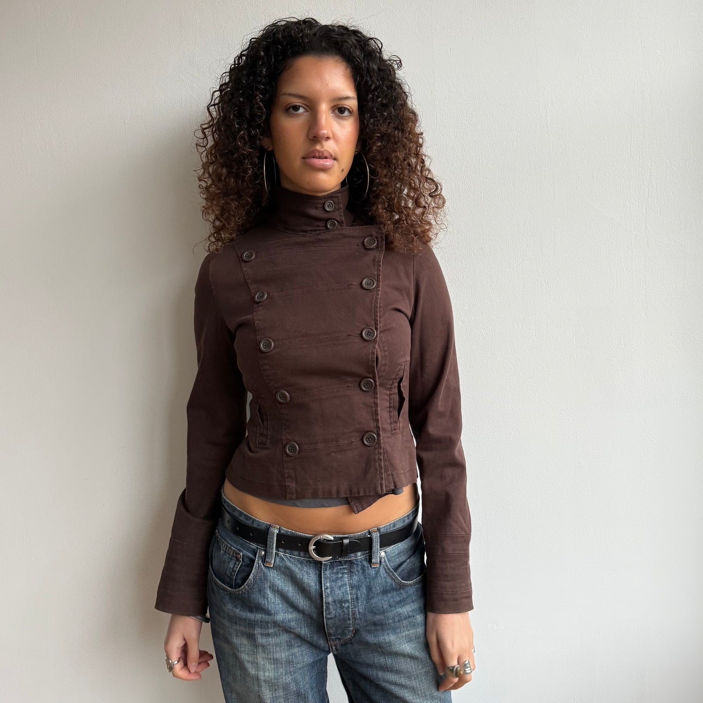 Brown double breasted peacoat - Size XS/S