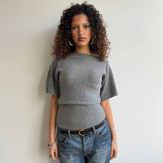 Grey button slouchy knit - Size S