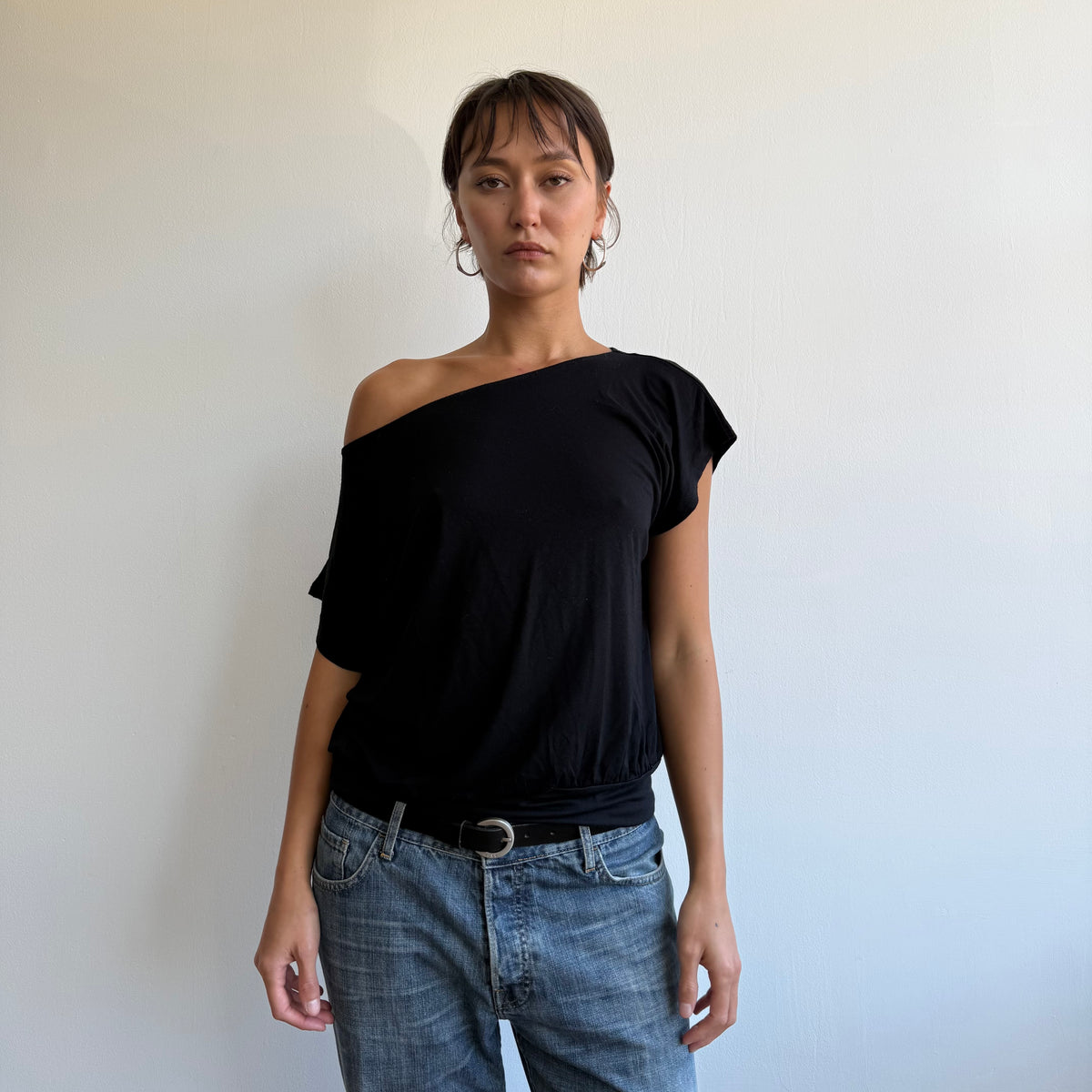 Black slouchy t-shirt - Size M