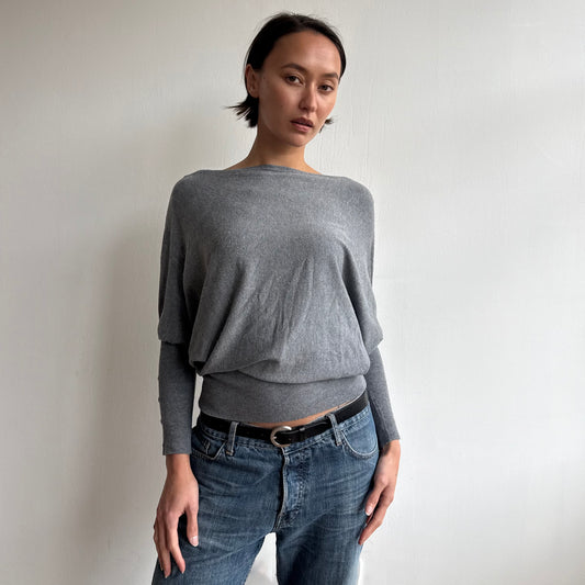 Grey batwing slouchy knit - Size S/M