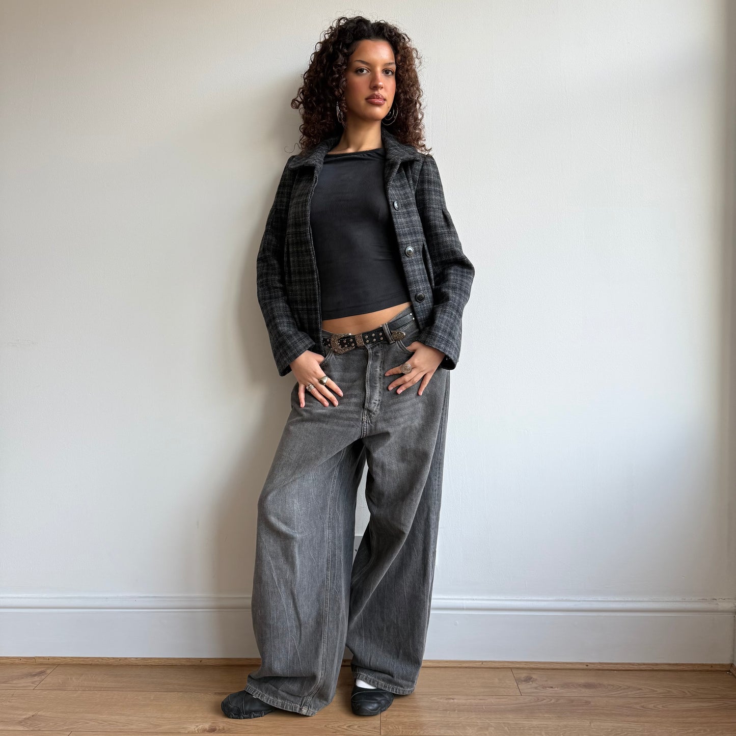 Tartan peacoat - Size S + M