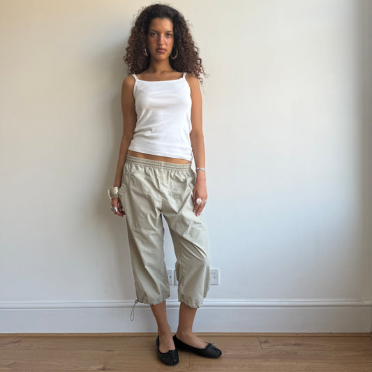 Beige Adidas cargo capris - Size M