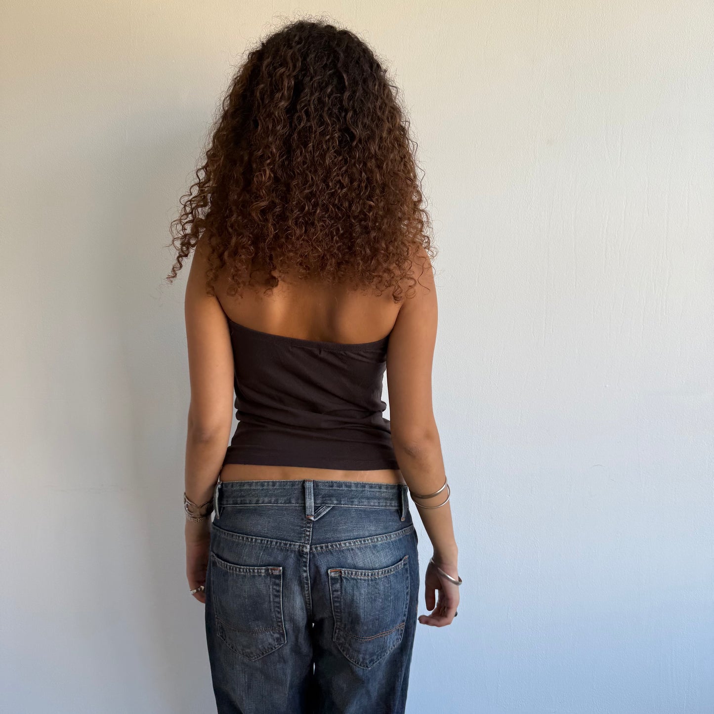 Brown halter neck top - Size S/M