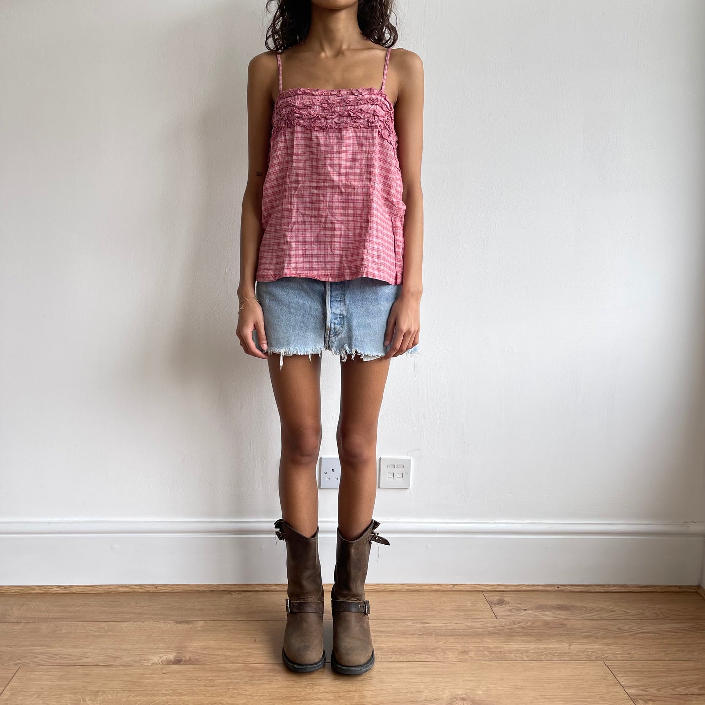 Pink gingham cami - Size M/L