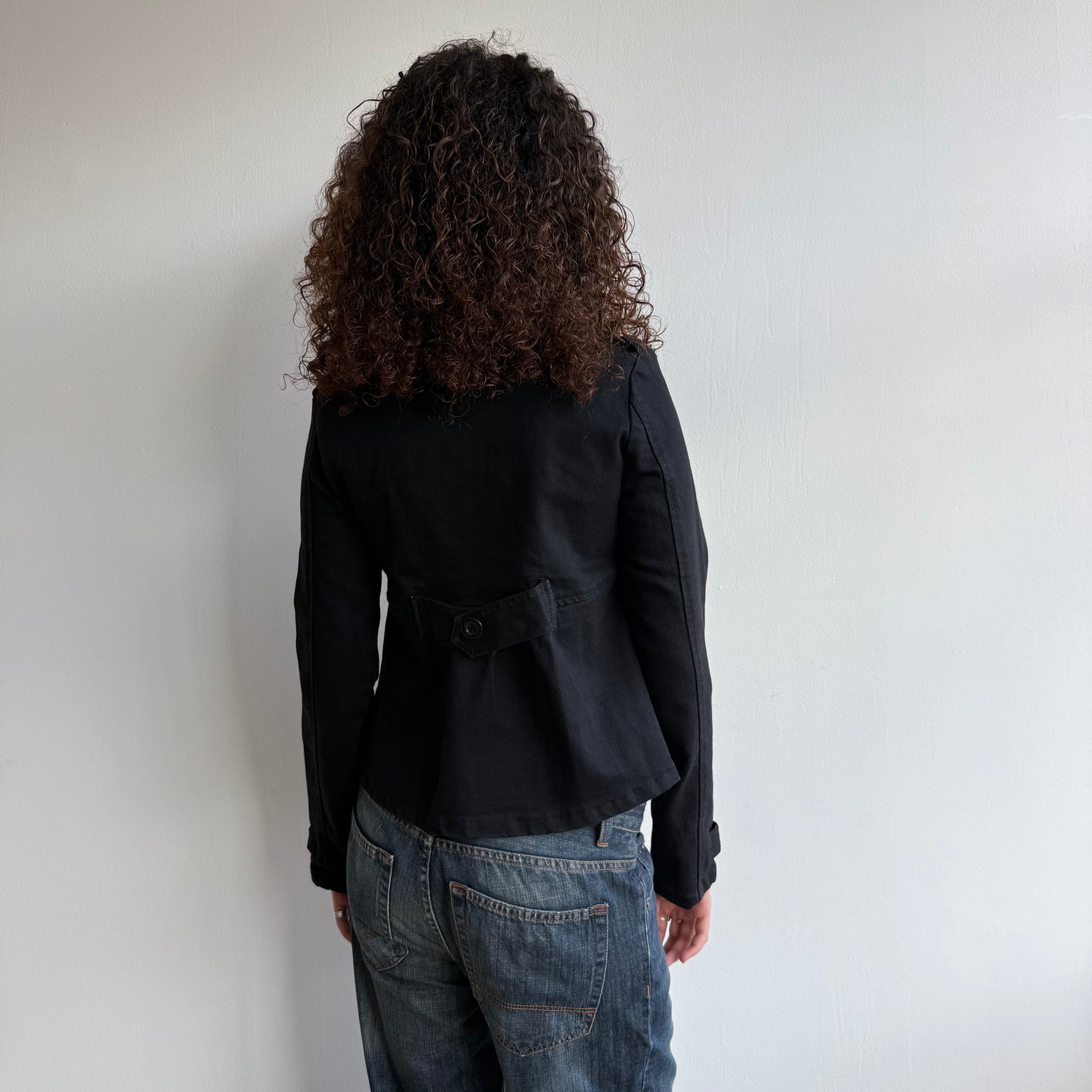 Black denim peacoat - Size M + L