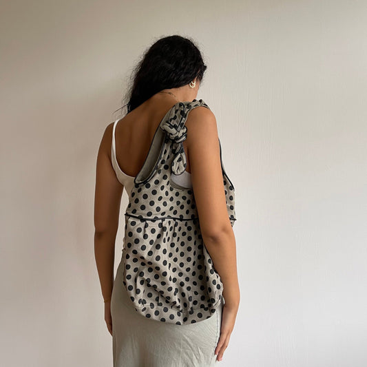 Khaki polka dot bag