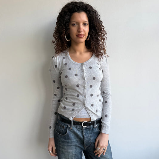 Grey polka dot Cardi - Size S