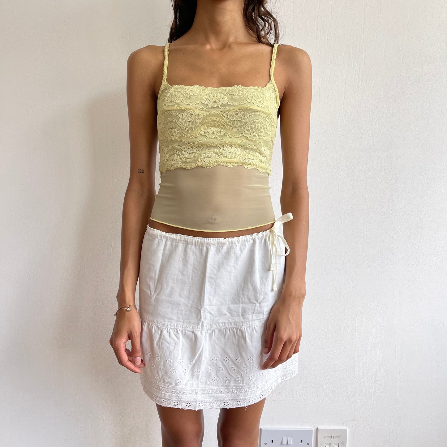 Yellow lace bustier cami - Size XS