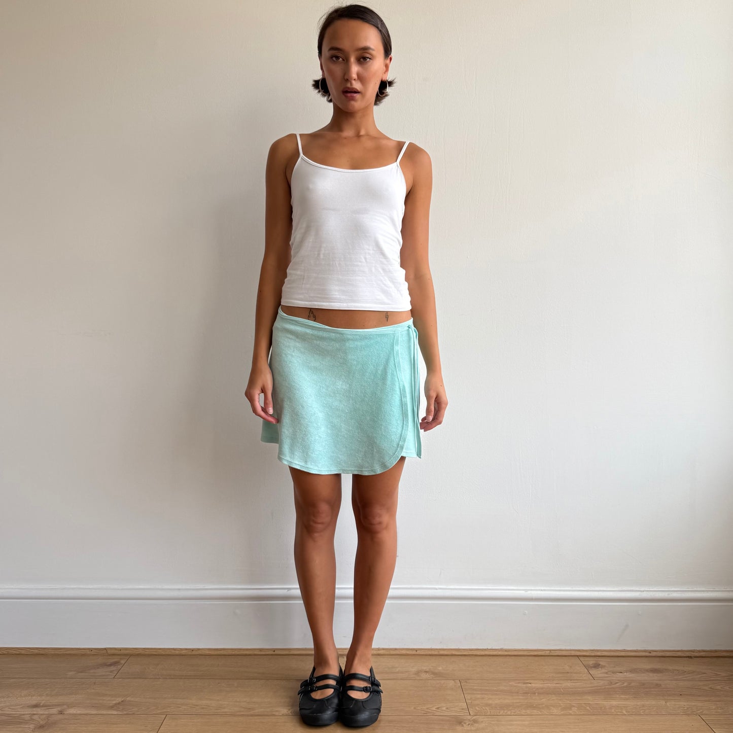 Turquoise terry wrap skirt - One Size