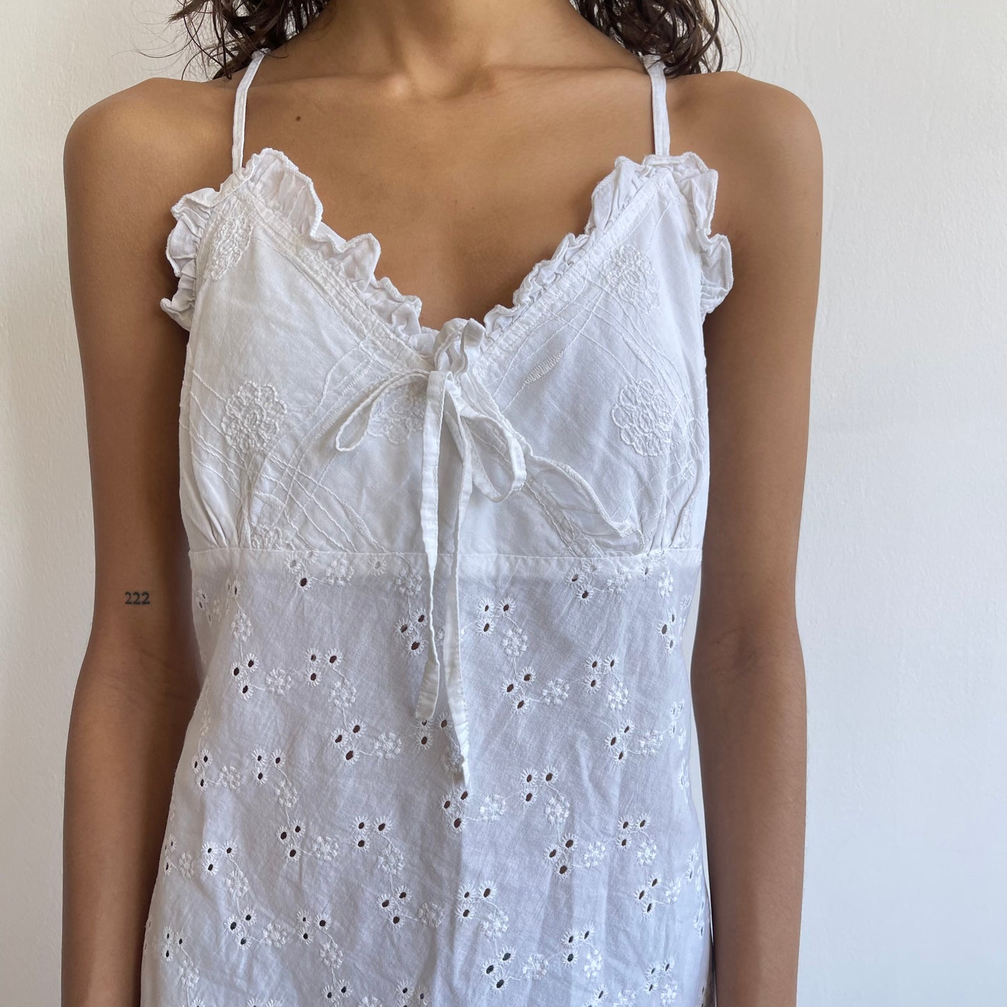 White broderie cami dress - Size S/M