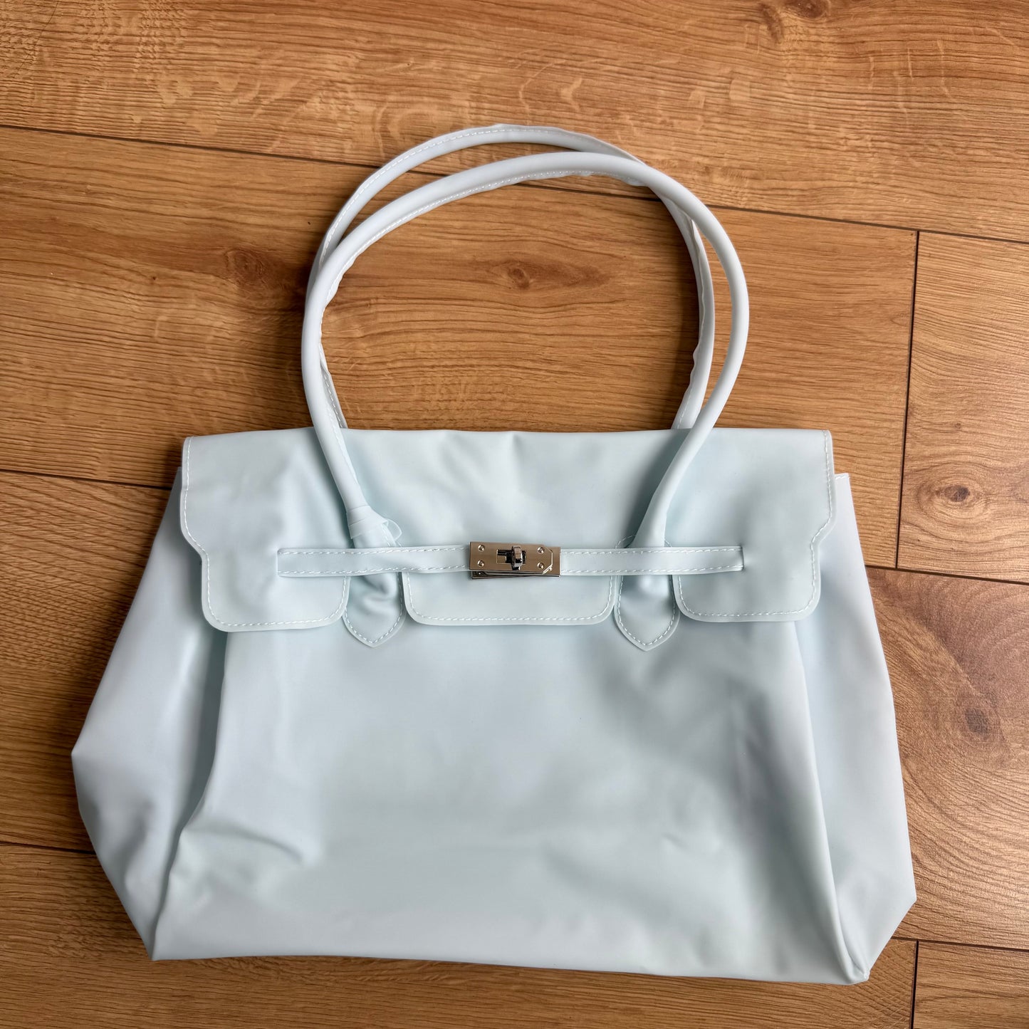 Baby blue jelly ‘firkin’ bag - One Size