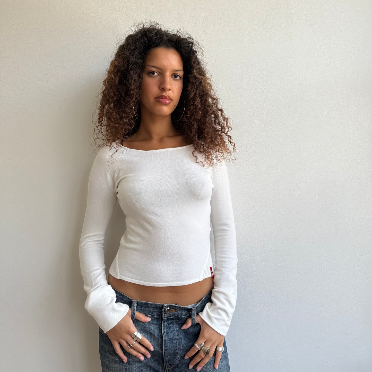 Miss Sixty white button knit -Size S
