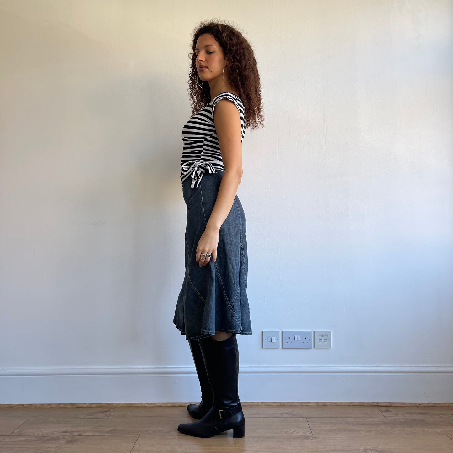 Black and white stripe top - Size XS + S