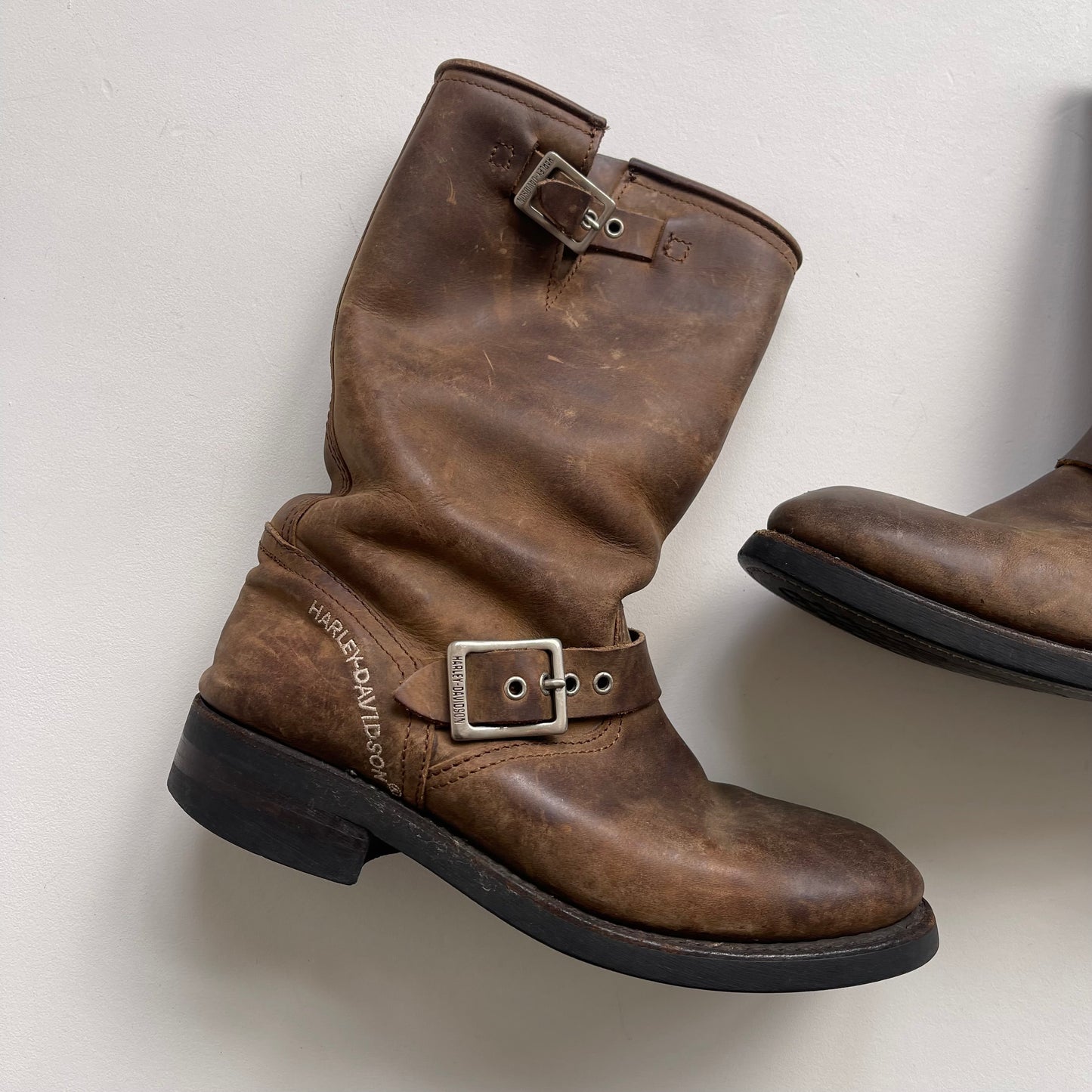 Brown Harley Davidson boots - Size UK6/EU39