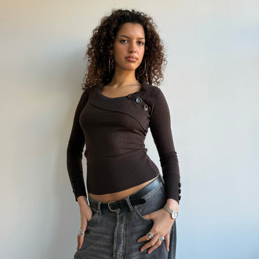 Brown bardot knit - Size S