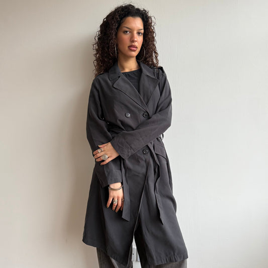 Charcoal grey trench - Size M