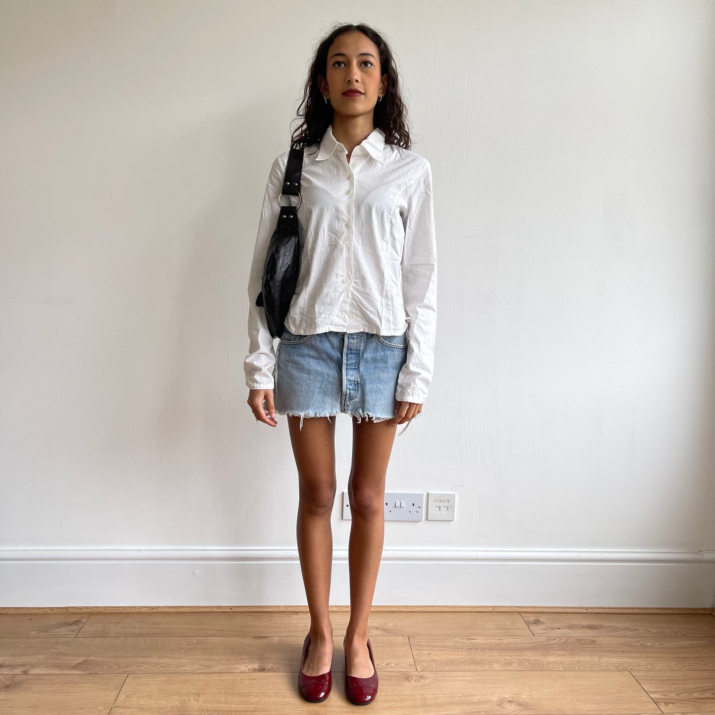 White ruched shirt - Size S