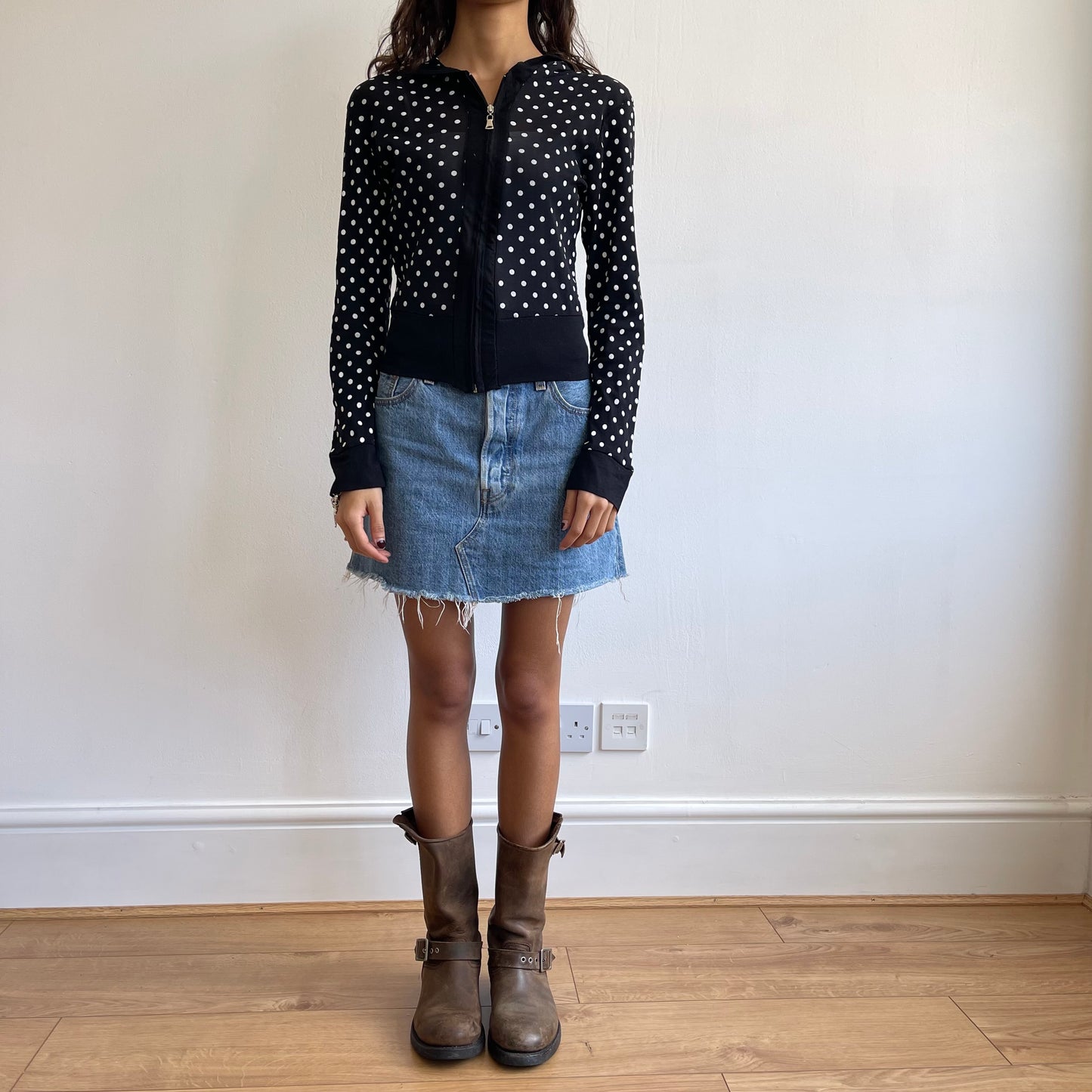 Polka dot mesh hoodie - Size S