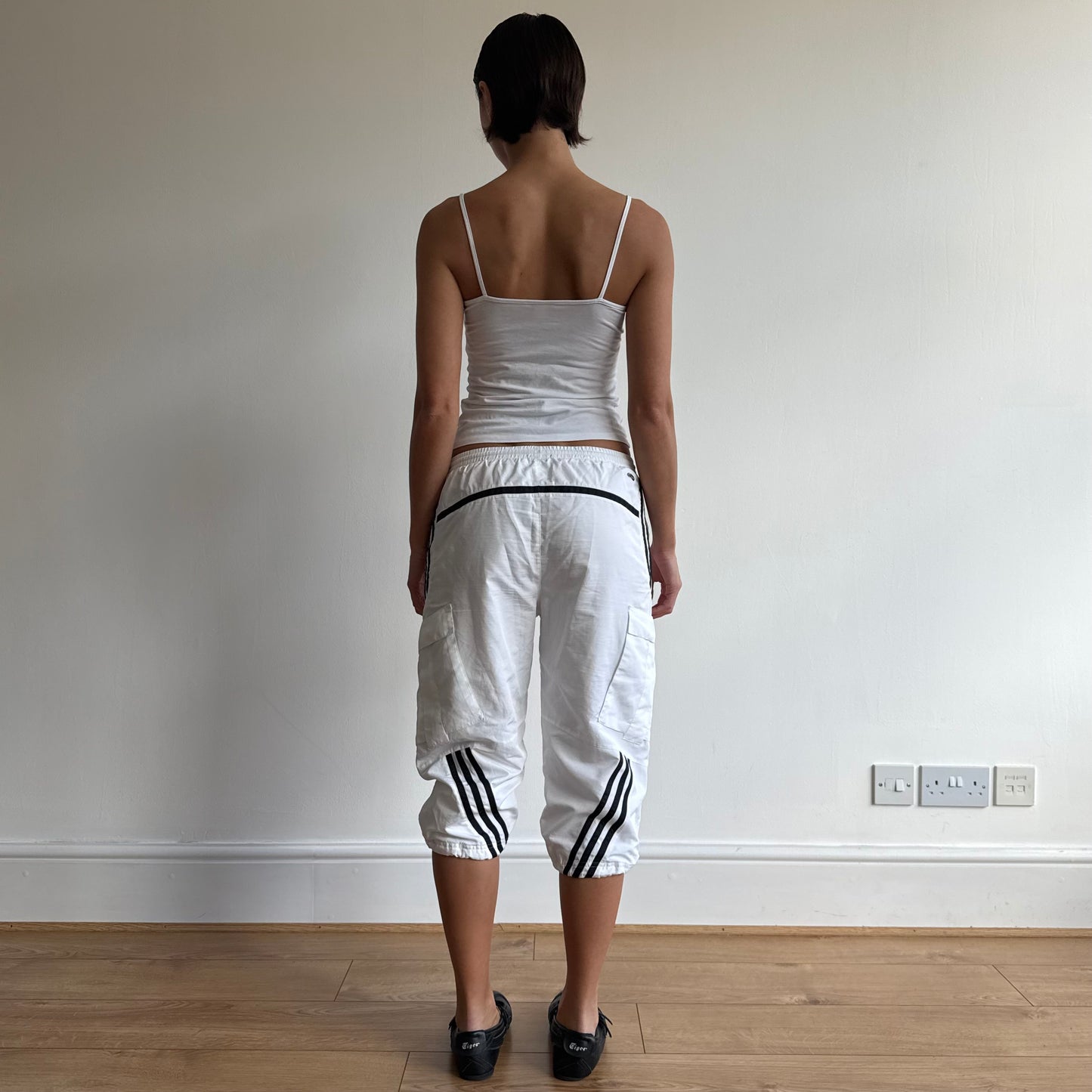 White Adidas cargo capris - Size XS