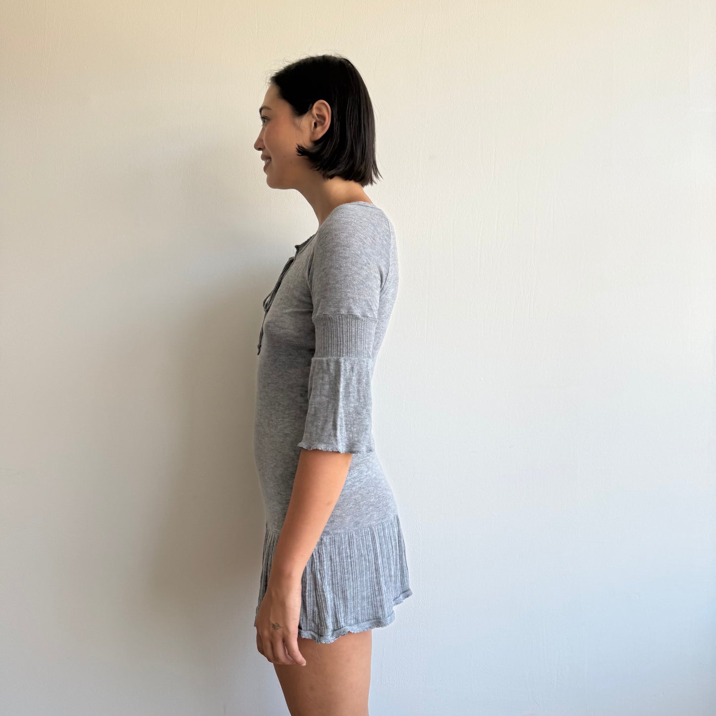 Grey knit 3/4 sleeve dress - Size S