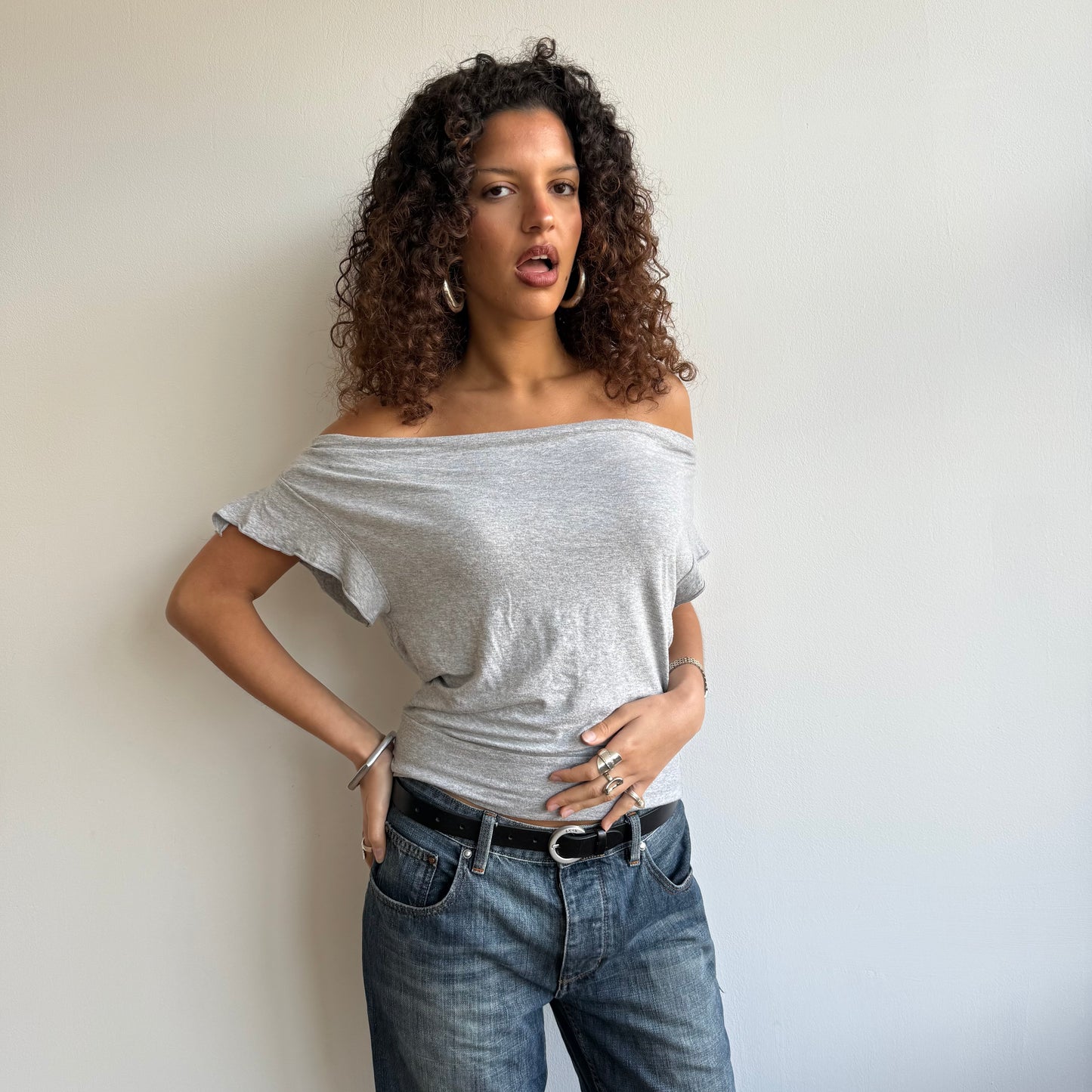 Grey slouchy t-shirt - Size S-M