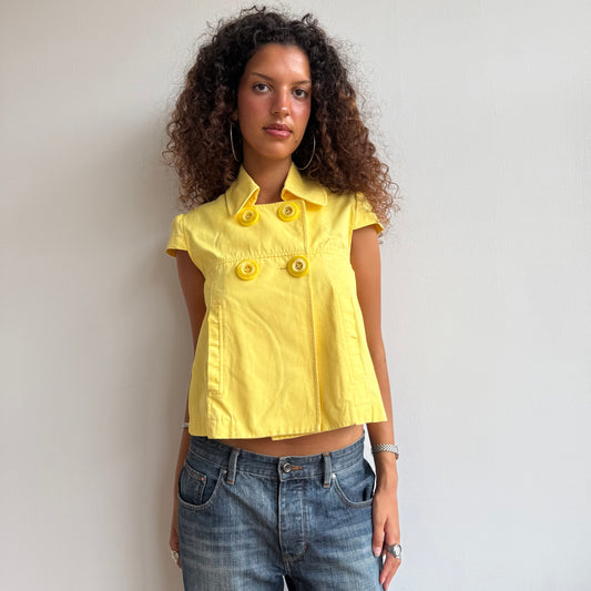 Yellow short sleeve peacoat - Size S