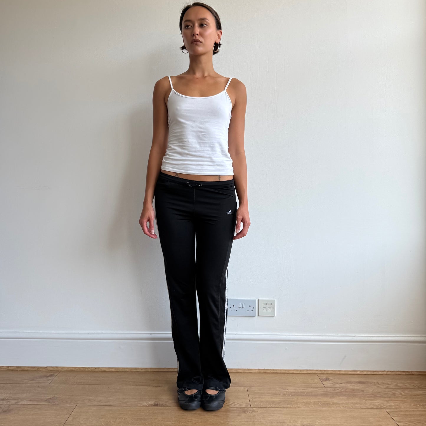 Black Adidas stripe flared yoga pants - Size XS