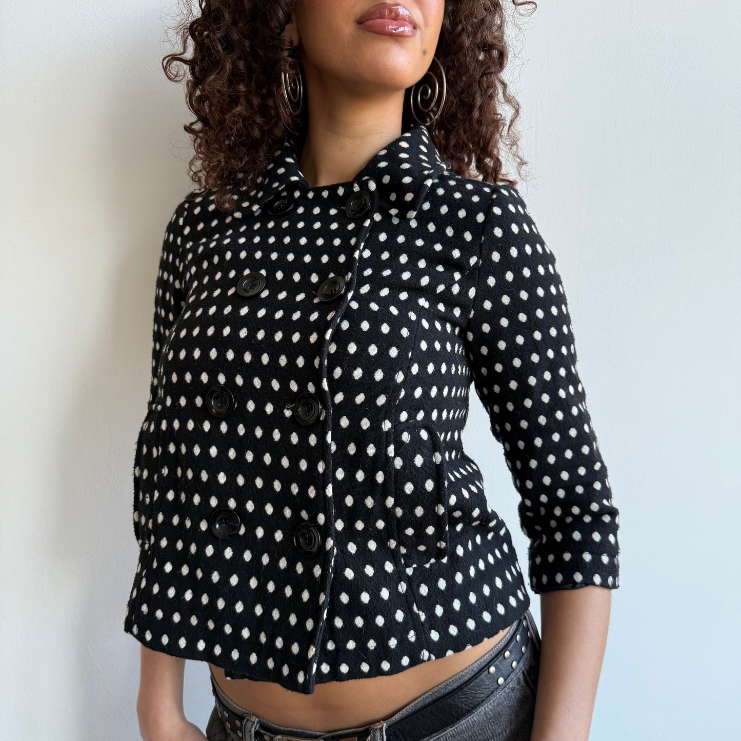 Polka dot peacoat - Size S