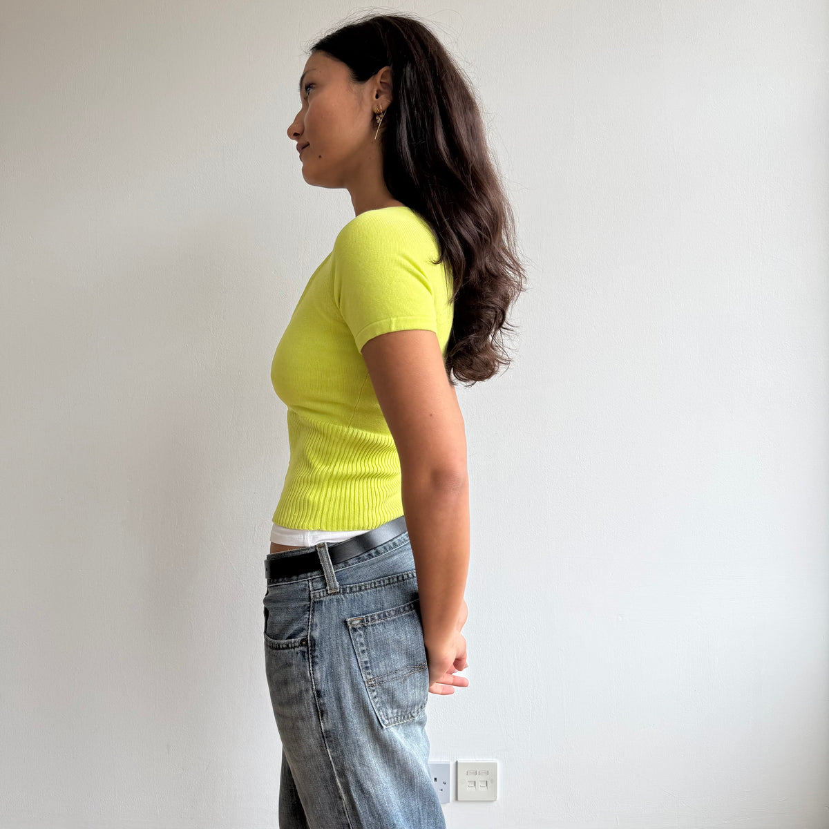 Chartreuse cropped cardigan - Size S