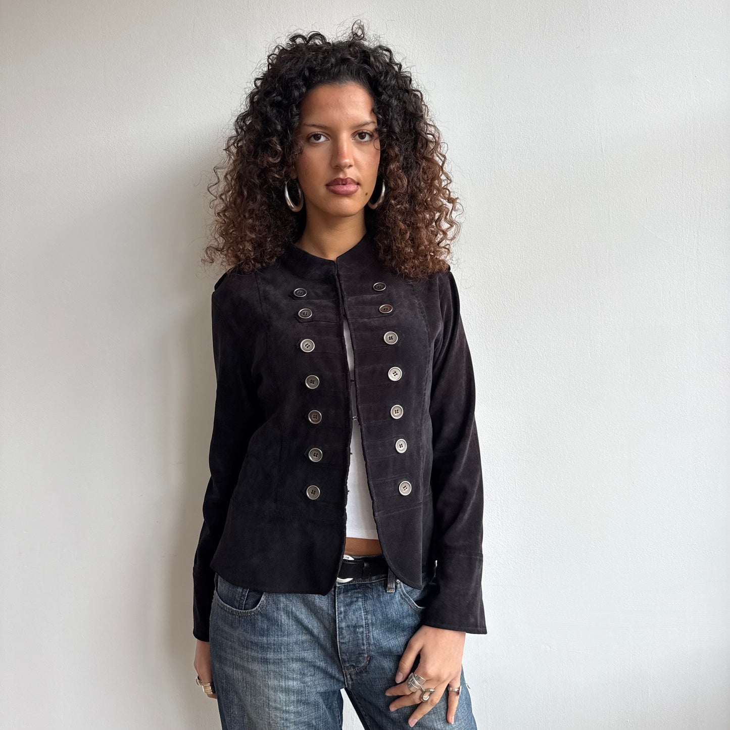 Velours black military jacket - Size M/L