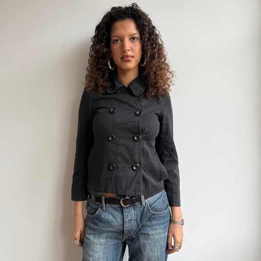 Black button peacoat - Size XS