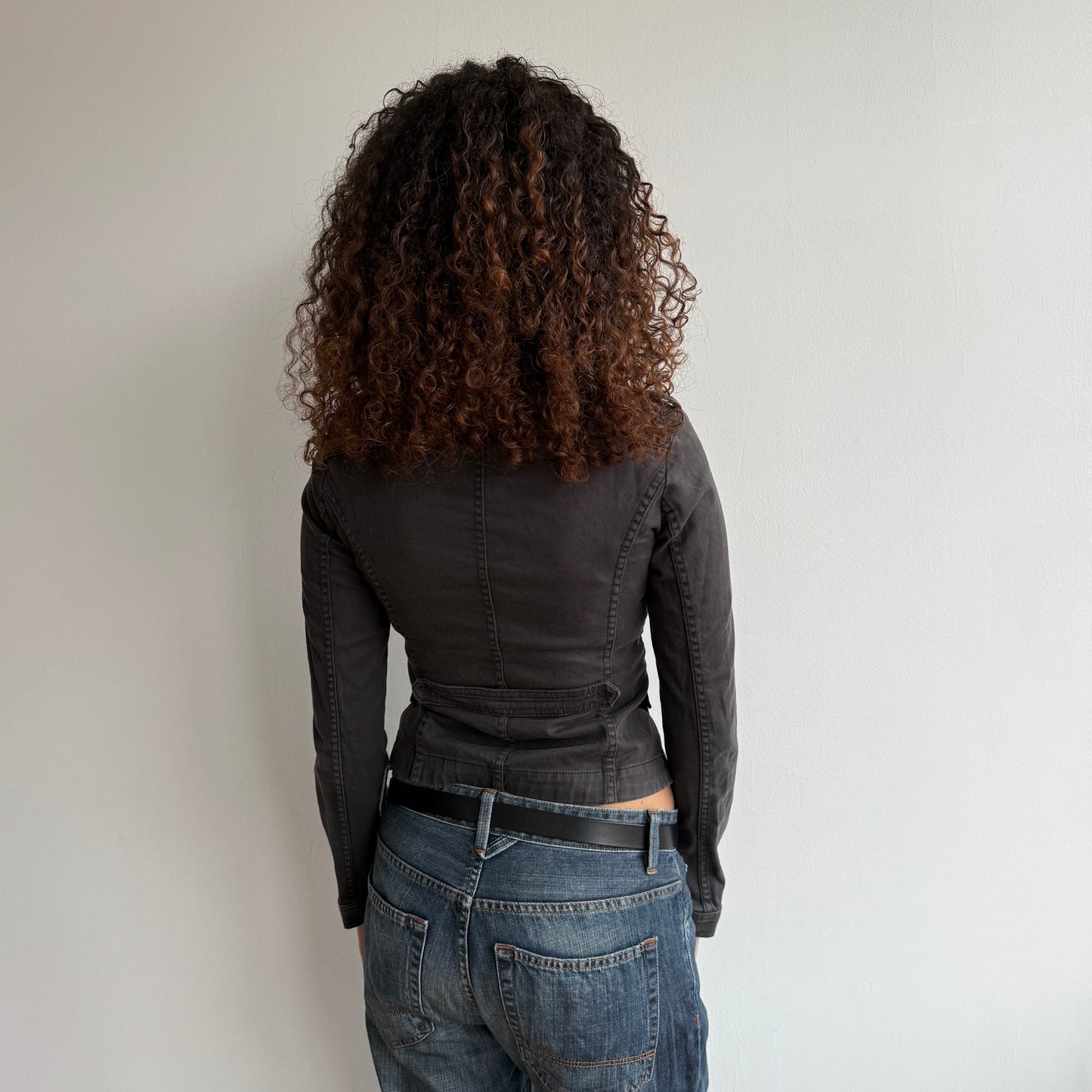 Charcoal zip military jacket - Size S