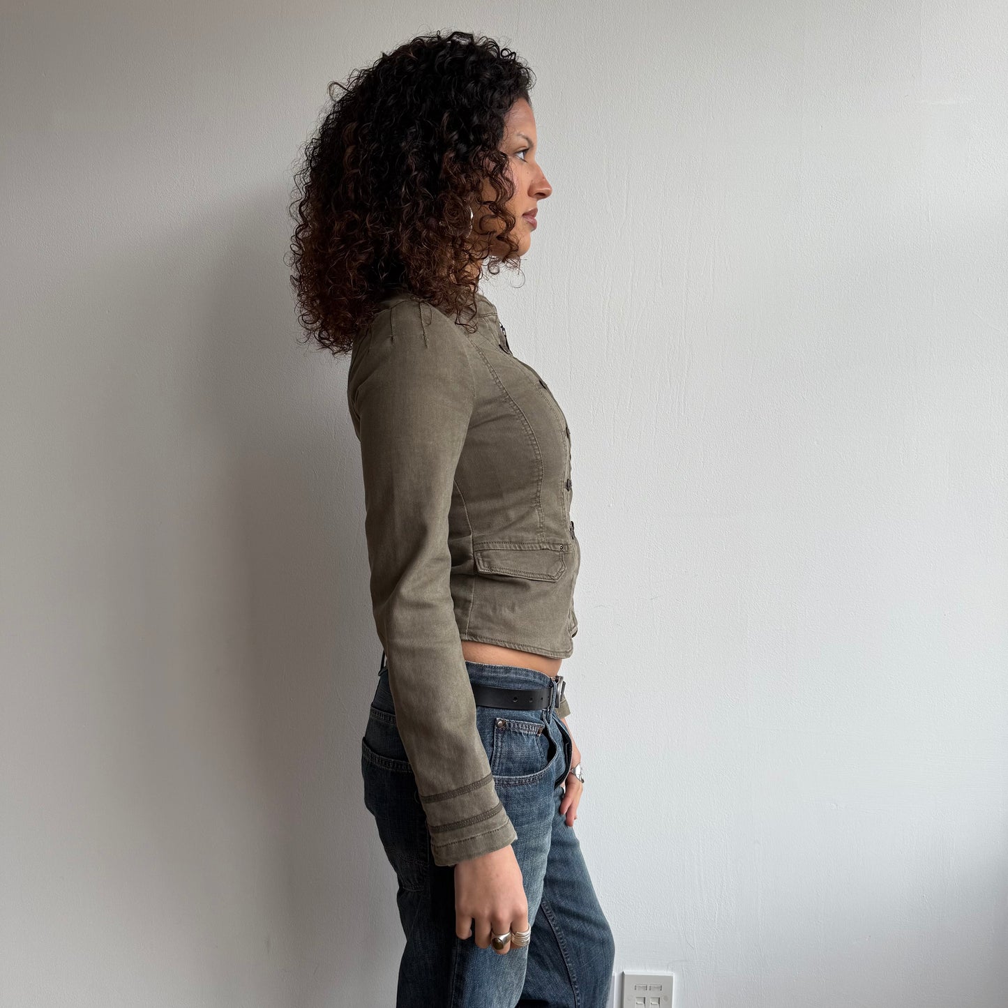 Khaki military jacket - Size XS, XS/S + S