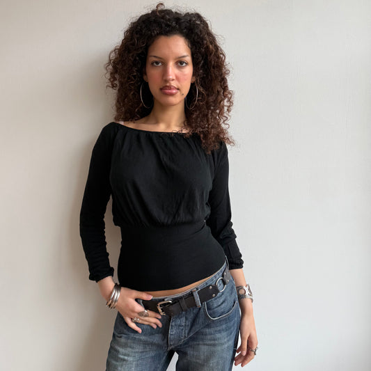 Black slouchy keyhole knit - Size S
