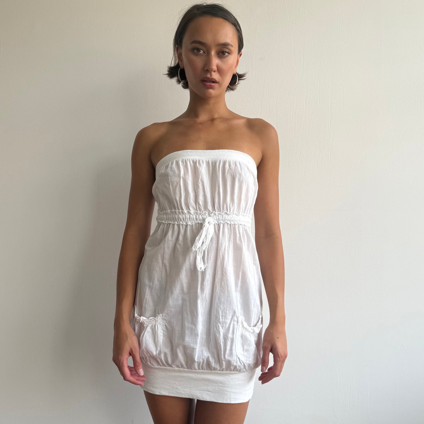 White bandeau mini dress - Size XS