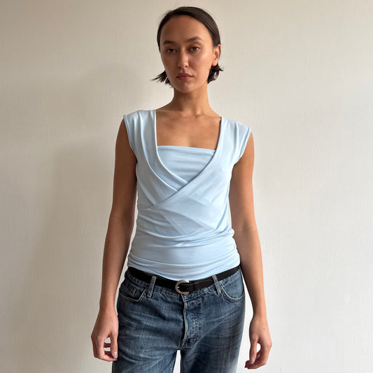 ‘The Keyhole Top’ sleeveless - Sky
