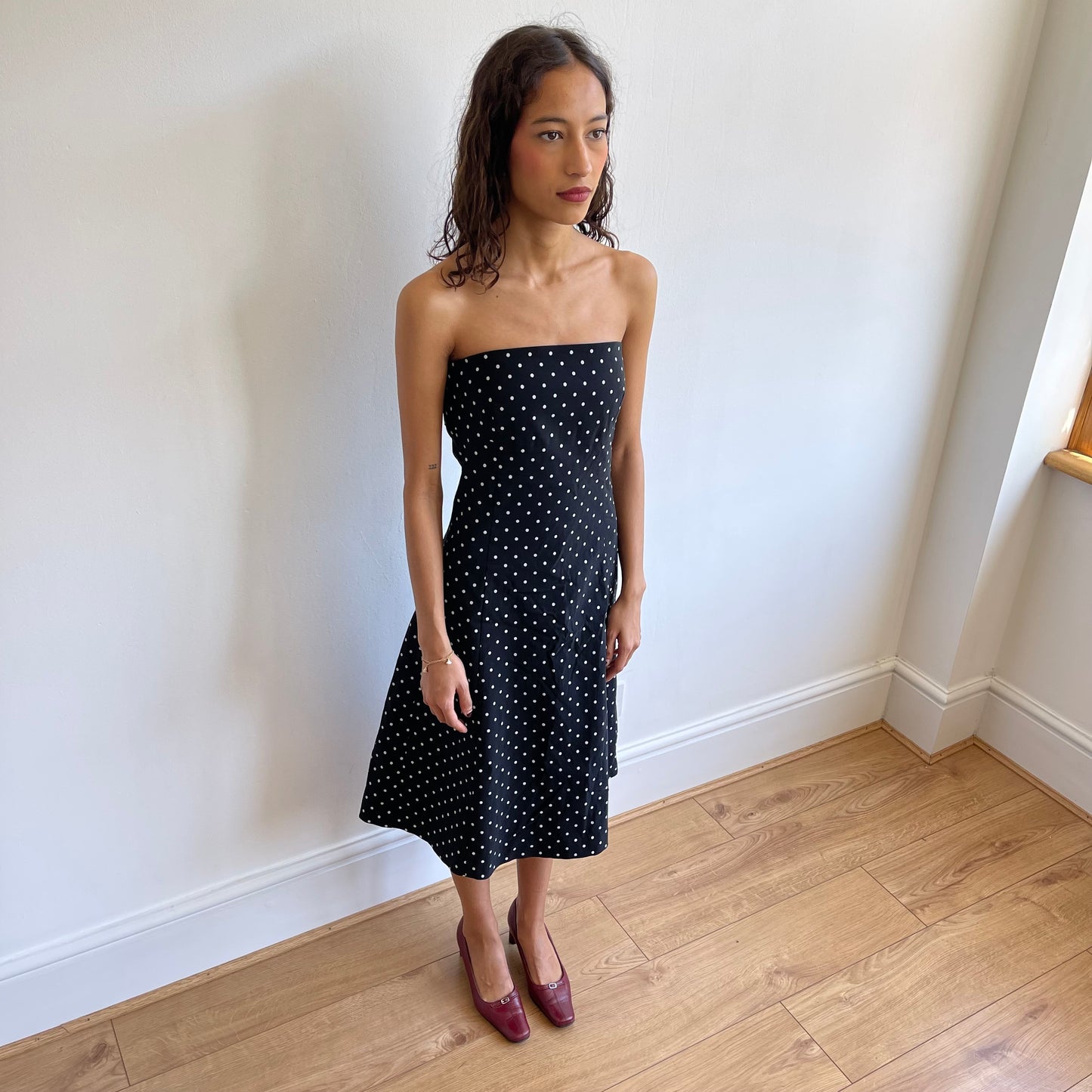 Strapless polka dot dress - Size S