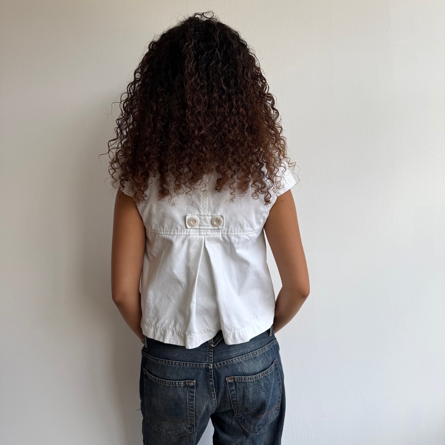 White short sleeve peacoat - Size S