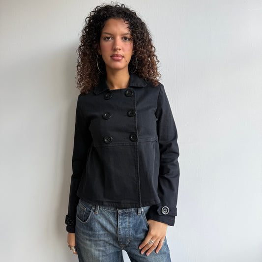 Black denim peacoat - Size M + L